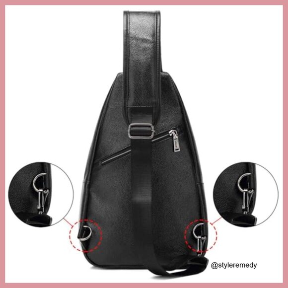 PU Leather Sling Bag Crossbody Backpack Travel Daypack Lightweight main image 5